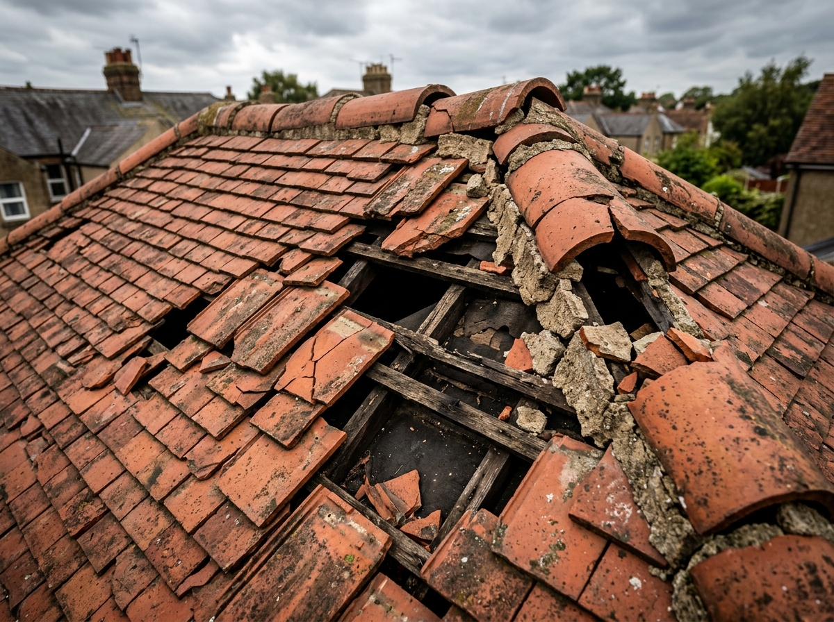 Roofing trade tools ready for repair work